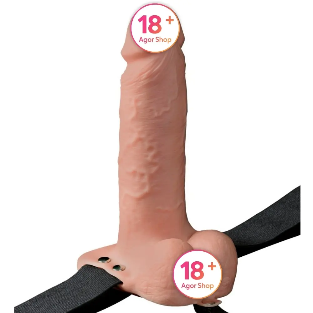 Pipedream Fetish Fantasy Series 7-inch šuplji punjivi strap-on sa lopticama