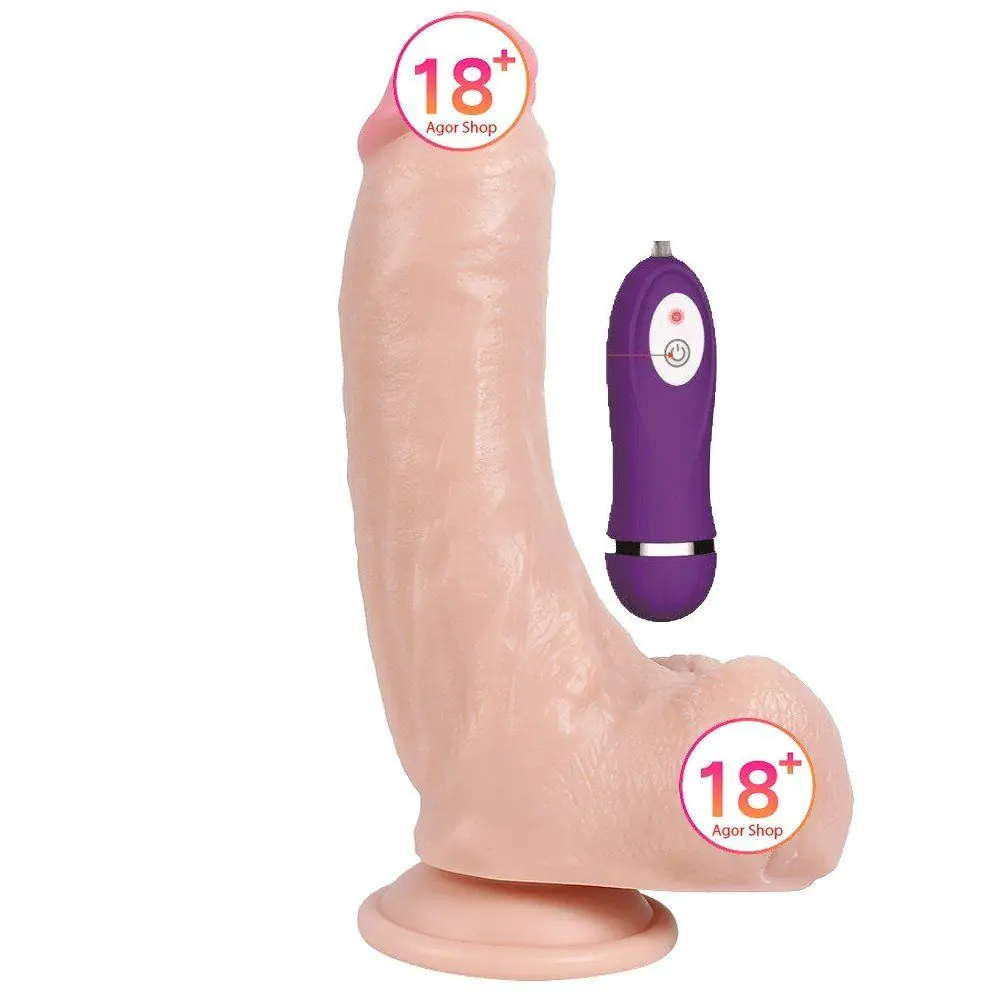 Shequ Duke Lungton 22 cm 10-modni realistički vibrirajući penis