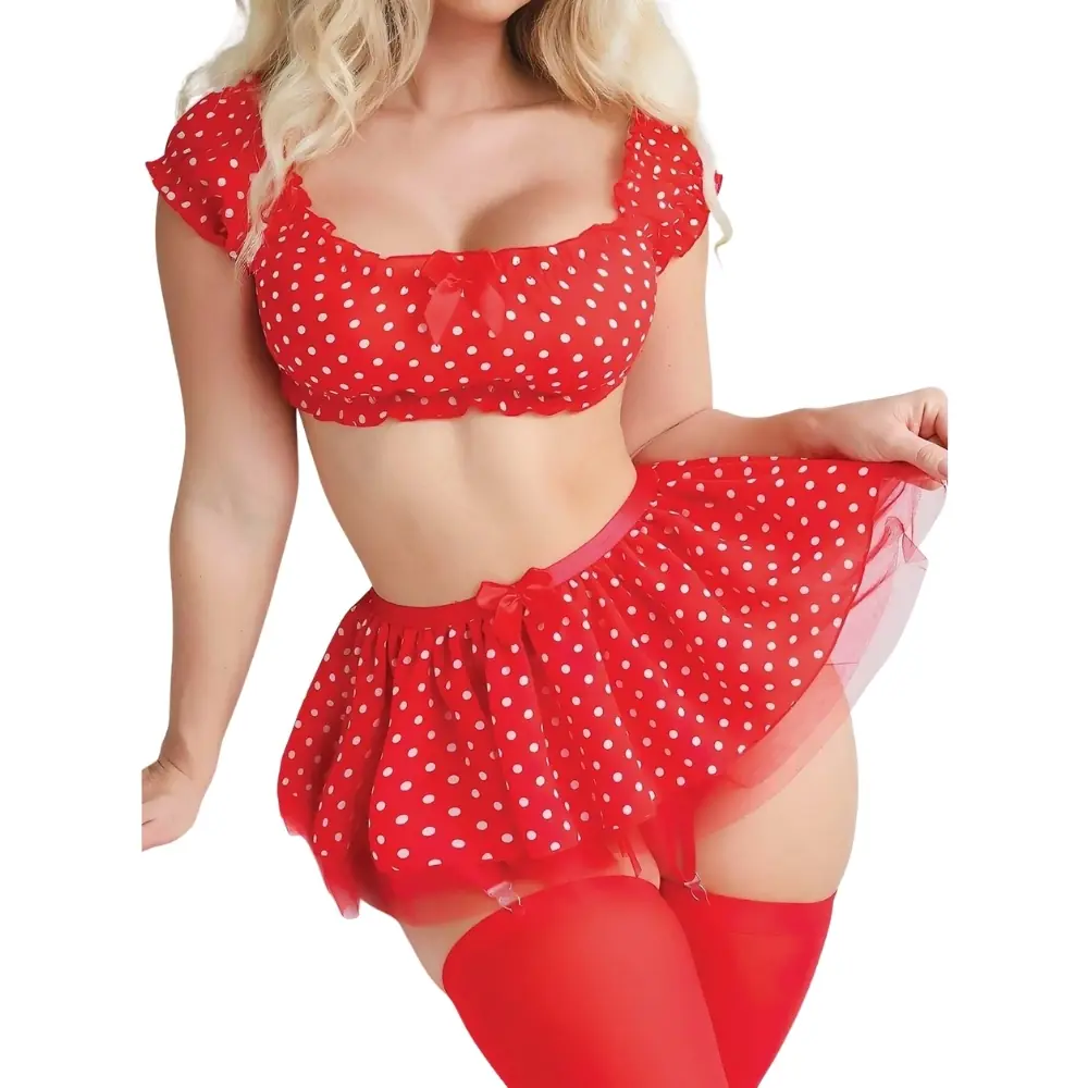 Agor Fantasy Wear Crvena sa točkicama set gaćica