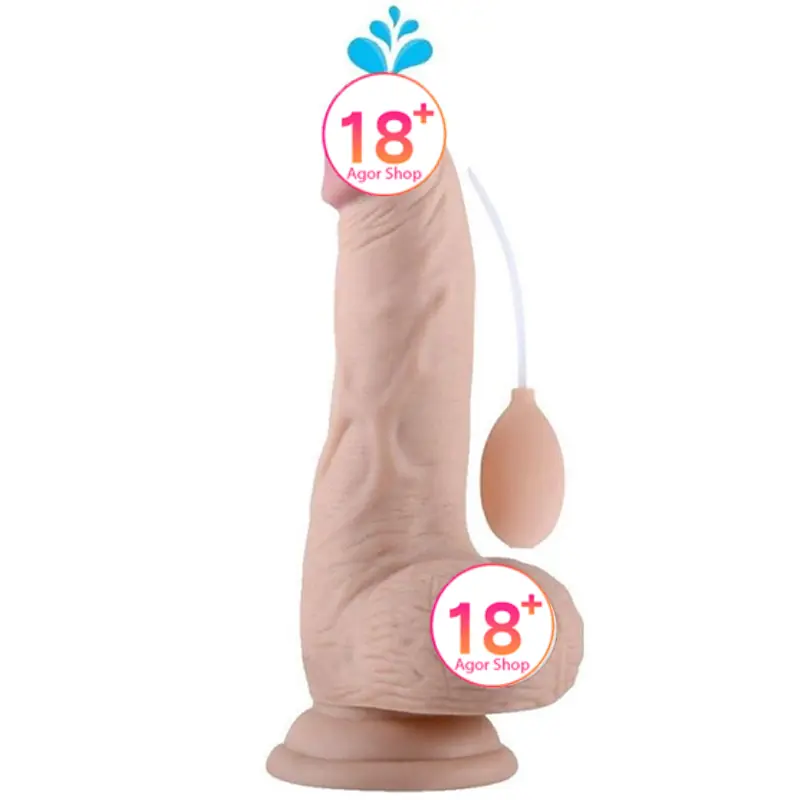 Lovetoy Mekanički ejakulirajući penis sa lopticama, ispraznivi dildo, 20 cm