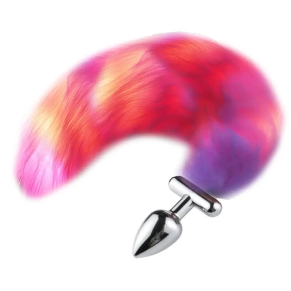 Agor Anal Play LED Lampa Rep Plug – svijetleći rozi analni plug s repom