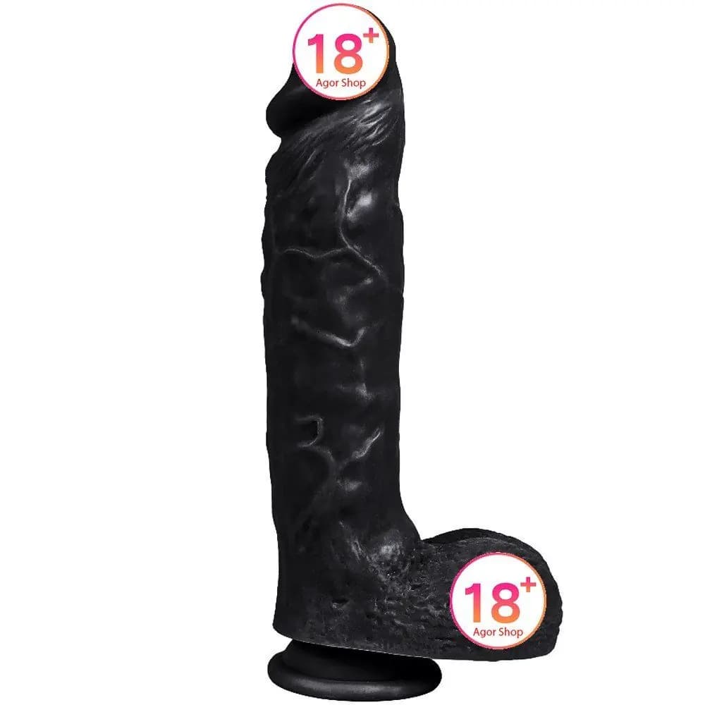 Dildo Series Spartacus 24 cm Realistički Crni Penis XS-WBC10003-B
