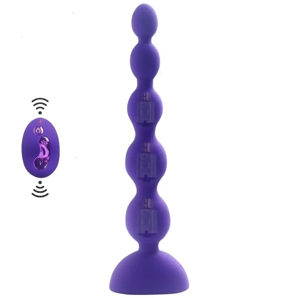 Aphrodisia Silikonske 5 Kuglica Daljinski Upravljač Analni Vibrator - Ljubičasta
