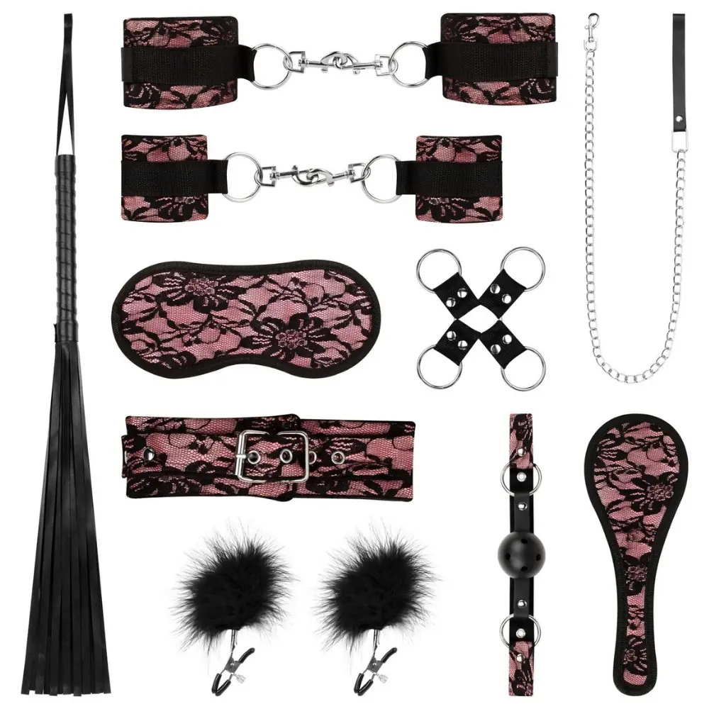 Bedroom Fantasies Bound By Lace Danteli Fetish Set Roze