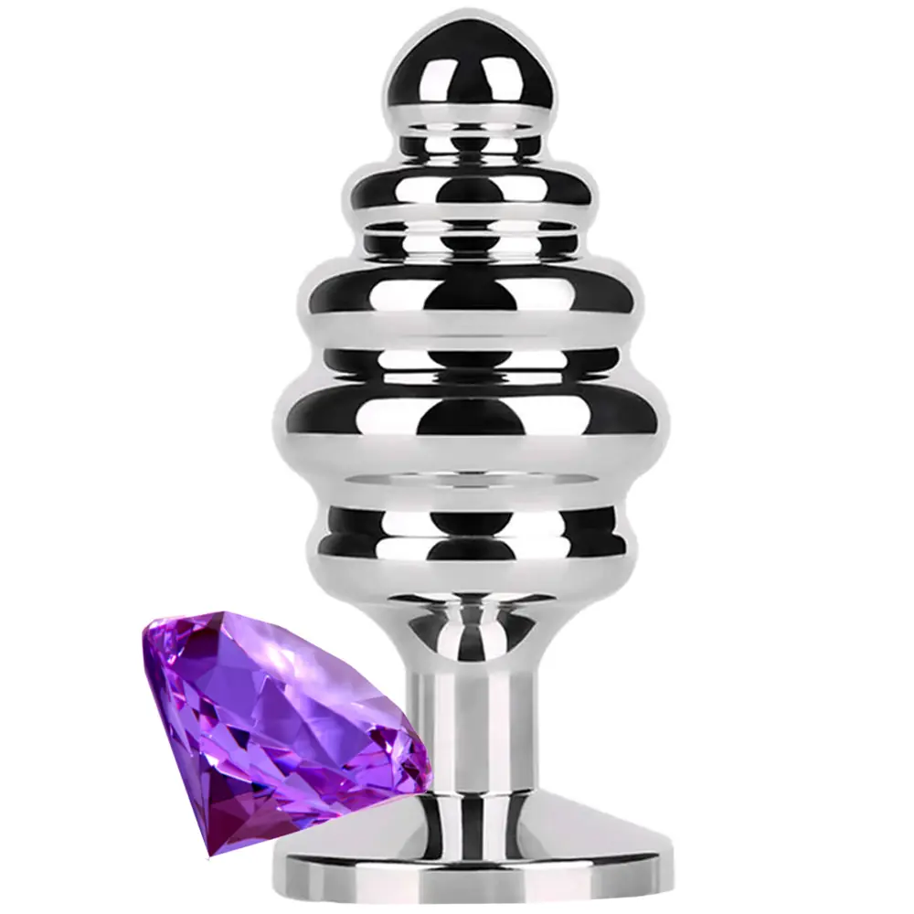 Agor Anal Play Silver Ribbed Metalni Plug Medium