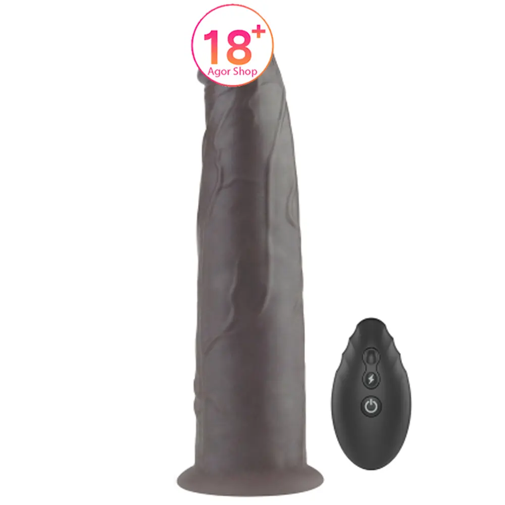 Lovetoy Dual Layered Silikonski Rotator Crni 23 cm Pokretni Realističan Penis