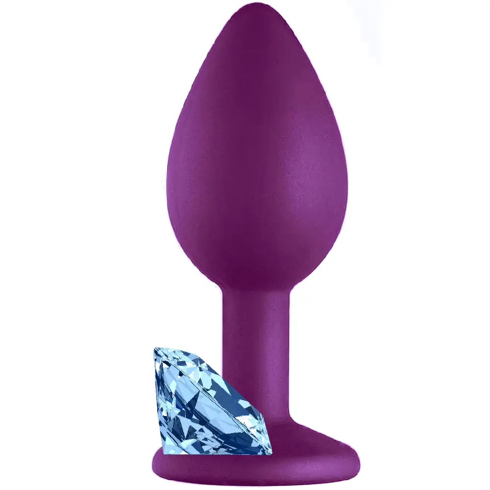 Agor Anal Fantasy Silikonski Plug sa Dijamantskim Kamnom - Purple