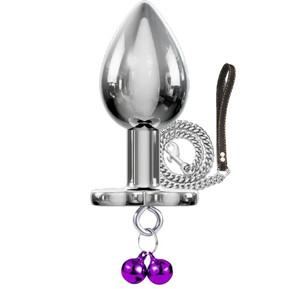 Agor Anal Play Asslock Collar Small Metalni Plug s Lancom