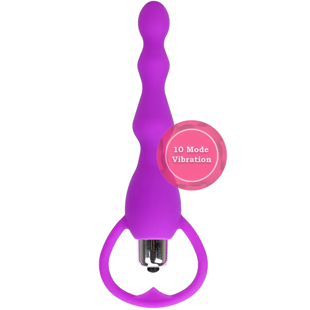 Agor Anal Fantasy Beaded 10 Mod Bončasti Anal Vibrator - Purple