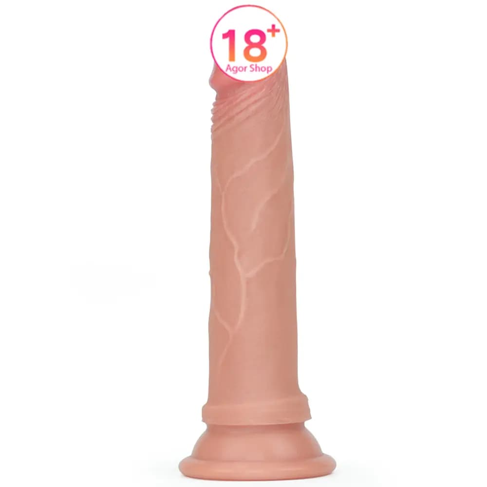 Lovetoy dvoslojni platin silikon 18,5 cm realistički dildo LV4002F