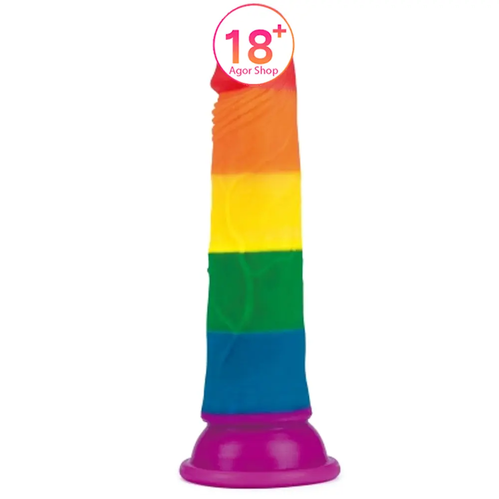 Lovetoy Prider dildo 18,5 cm šareni mekani tekstura