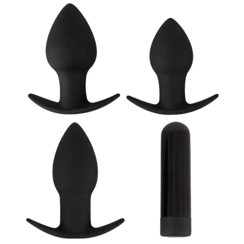 Black Velvets Anal Plug Set sa Vibrirajućim Bulletom
