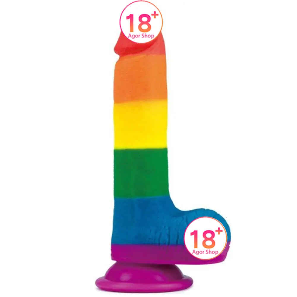 Lovetoy Prider dildo 19,5 cm šareni mekani tekstura realistički penis LV410026