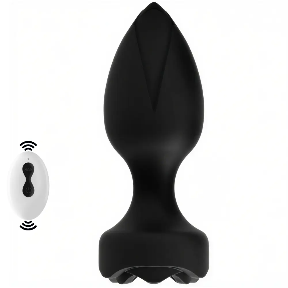 Agor Anal Play Black Rose 10-modni daljinski upravljani vibrirajući anal plug