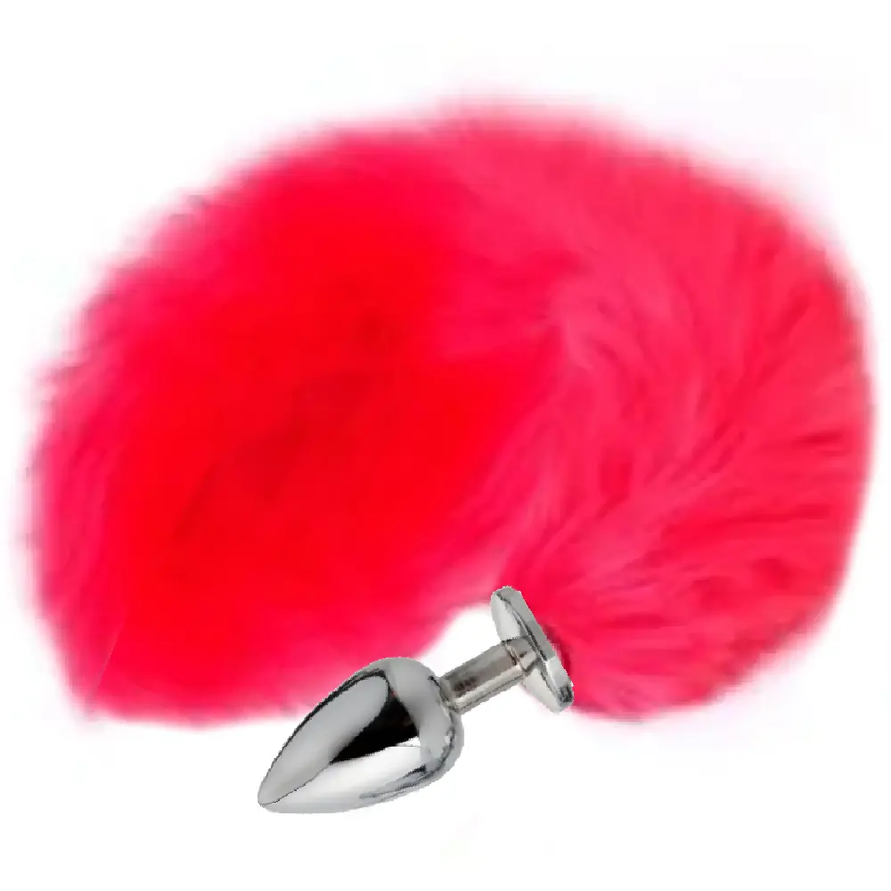 Agor Anal Play Tail Butt Small Metal Kuyručni Anal Plug – Crvena
