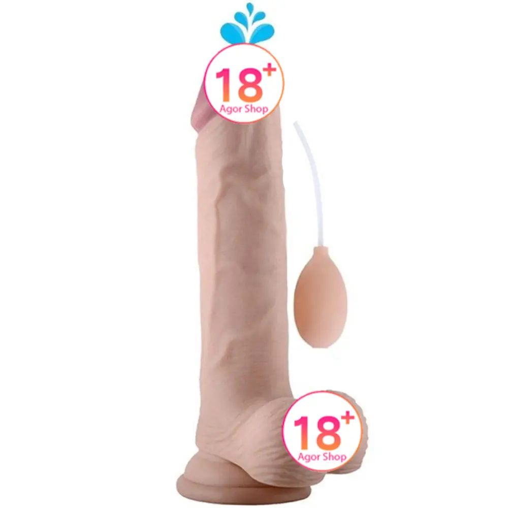 Lovetoy Mekanički ejakulacioni penis s loptom – ispraznivi dildo, 23 cm