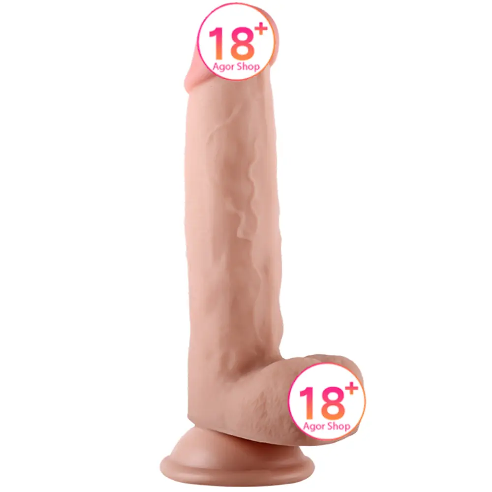 Lovetoy Sliding-Skin Dvojasovni Dildo Koža Penetracija 20 cm