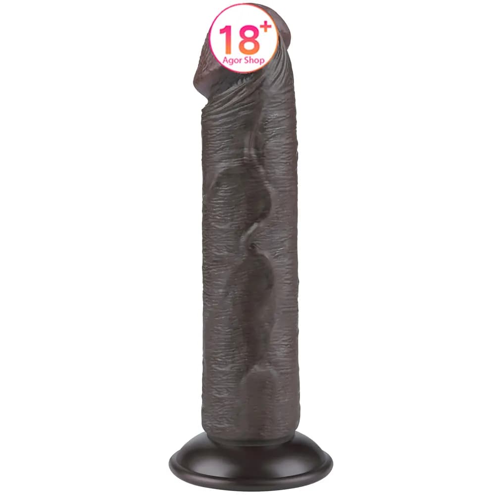 Lovetoy Sliding Skin Dual Layer Dong Crni 20 cm Bez Testisa Realistički Penis